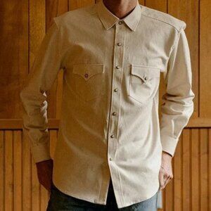 Men's Beige Casual Button Down Shirt